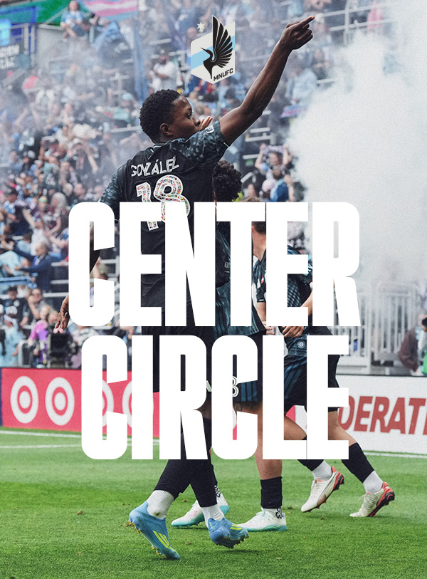 Mauricio González celebrates his first goal as a Loon