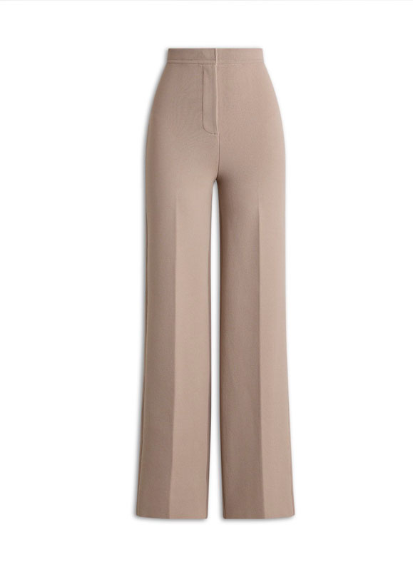Crepe Knit Tailored Trouser Oat