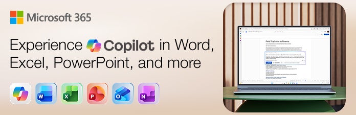 Microsoft 365. Experience Copilot in word, excel, powerpoint and more