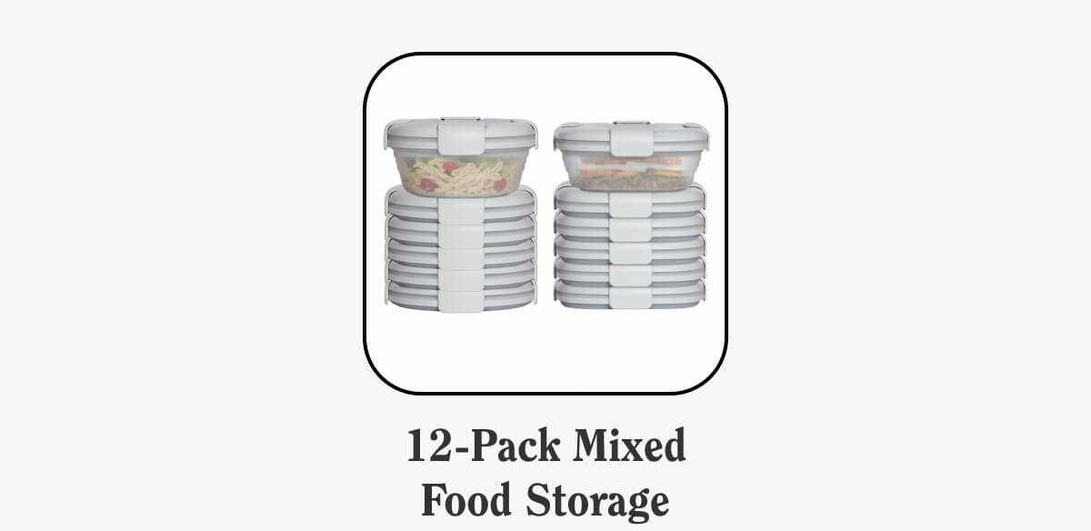 12-Pack Mixed Food Storage