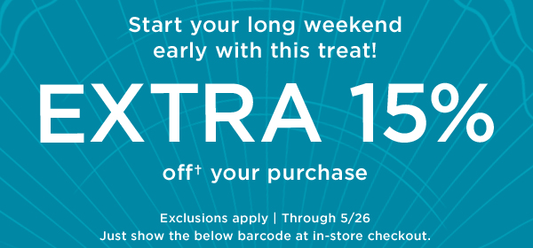 Extra 15% off