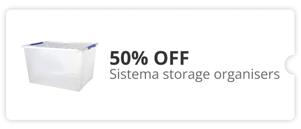 50% off Sistema storage organisers