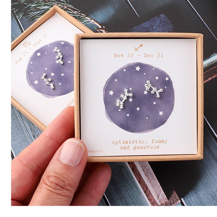 Star Sign Constellation Earrings Studs