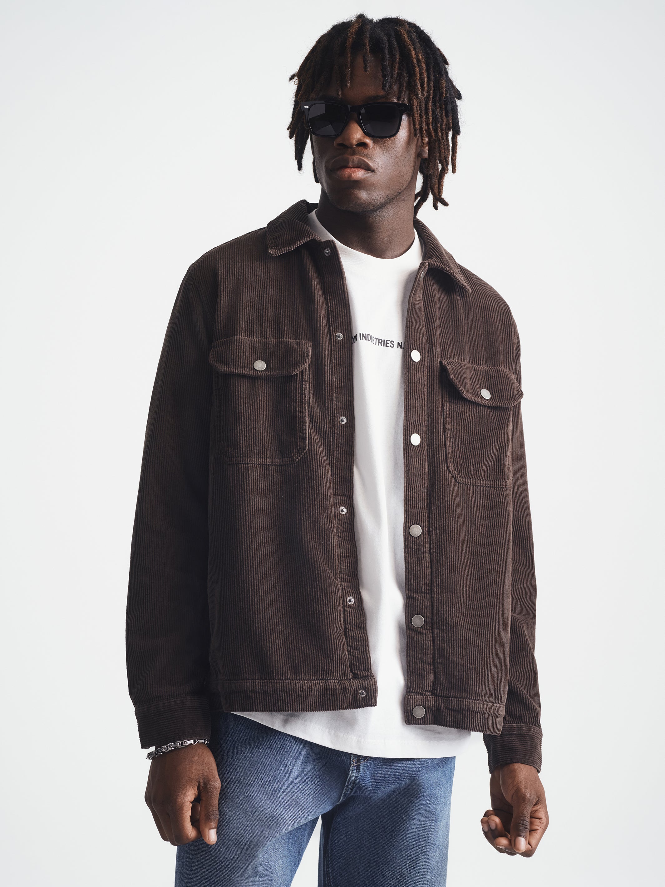 Image of Men's Corduroy Overshirt in After Dark