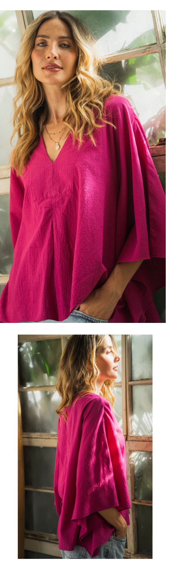 Fuchsia Butterfly Top