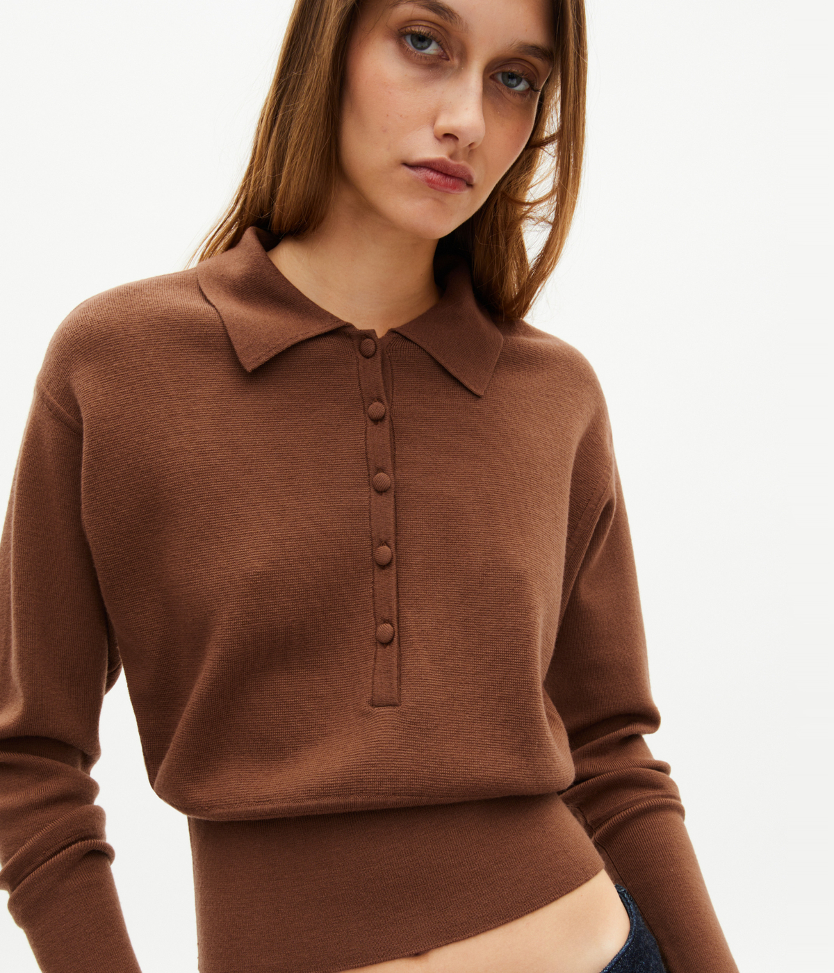 Chemise avec lavallière à pois beige