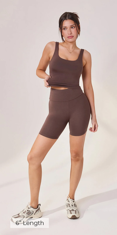 6 INCH CYCLING SHORTS ESPRESSO BROWN