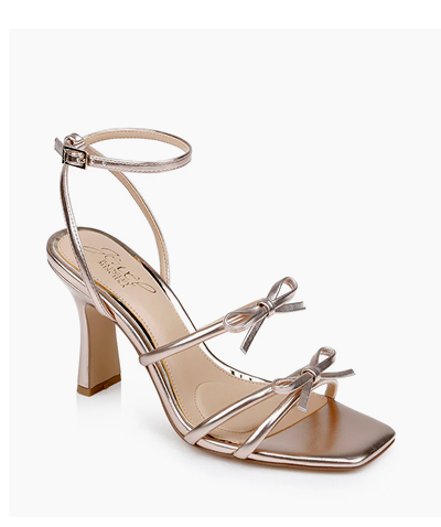 Kiyomi II Metallic Delicate Sandal with Bow Straps