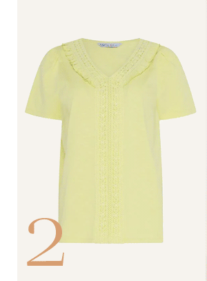 M&Co Yellow Short Sleeve Frill Cotton Blouse