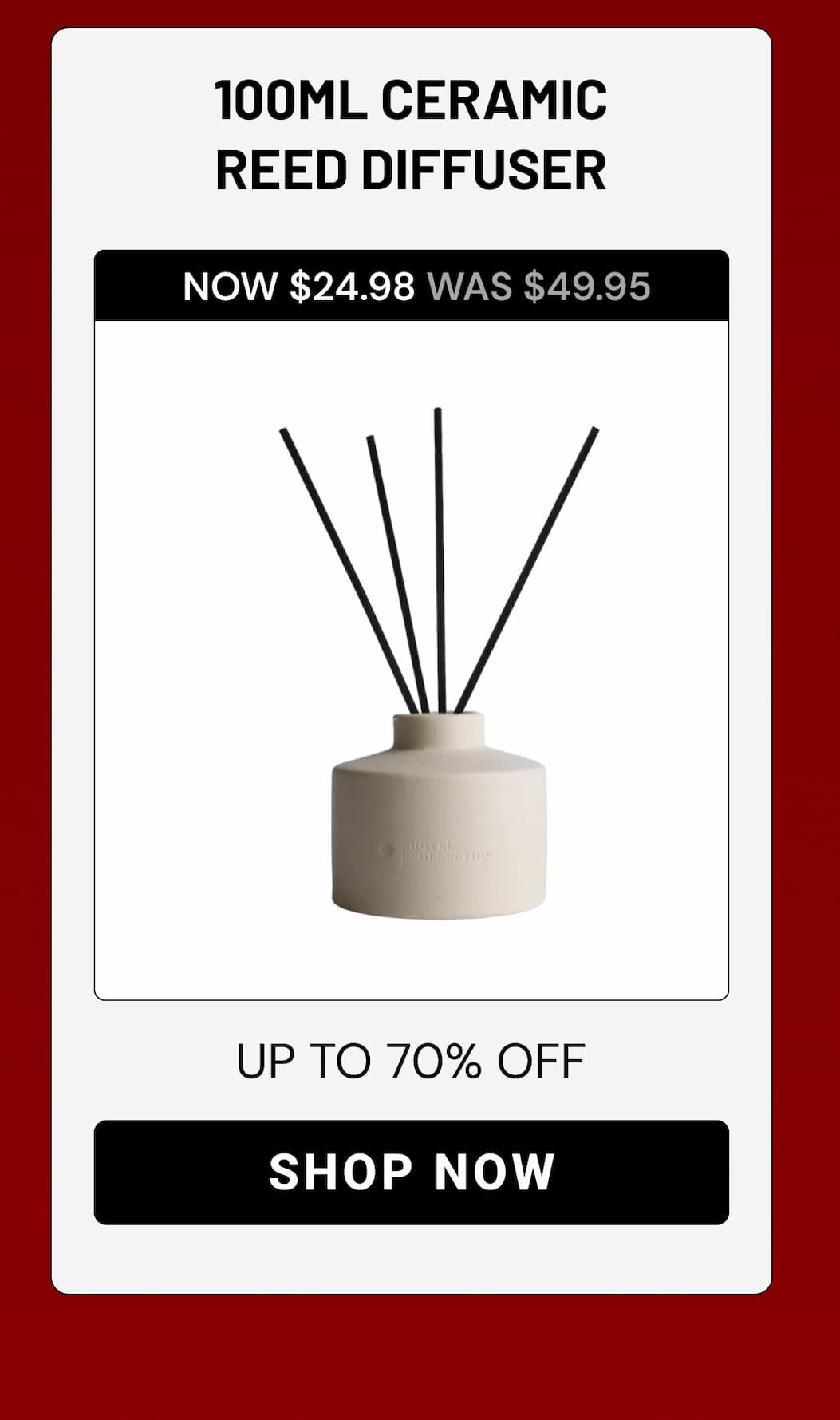 100ML CERAMIC REED DIFFUSER