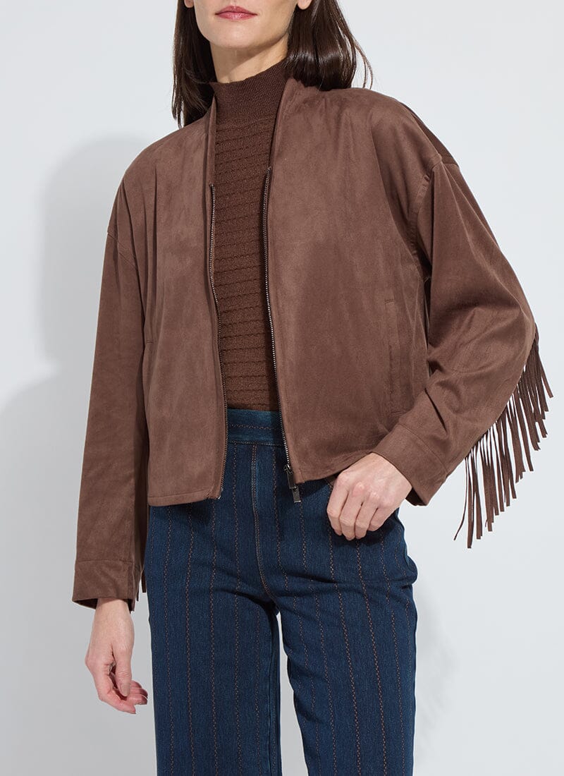 Image of Candence Fringe Vegan Suede Jacket