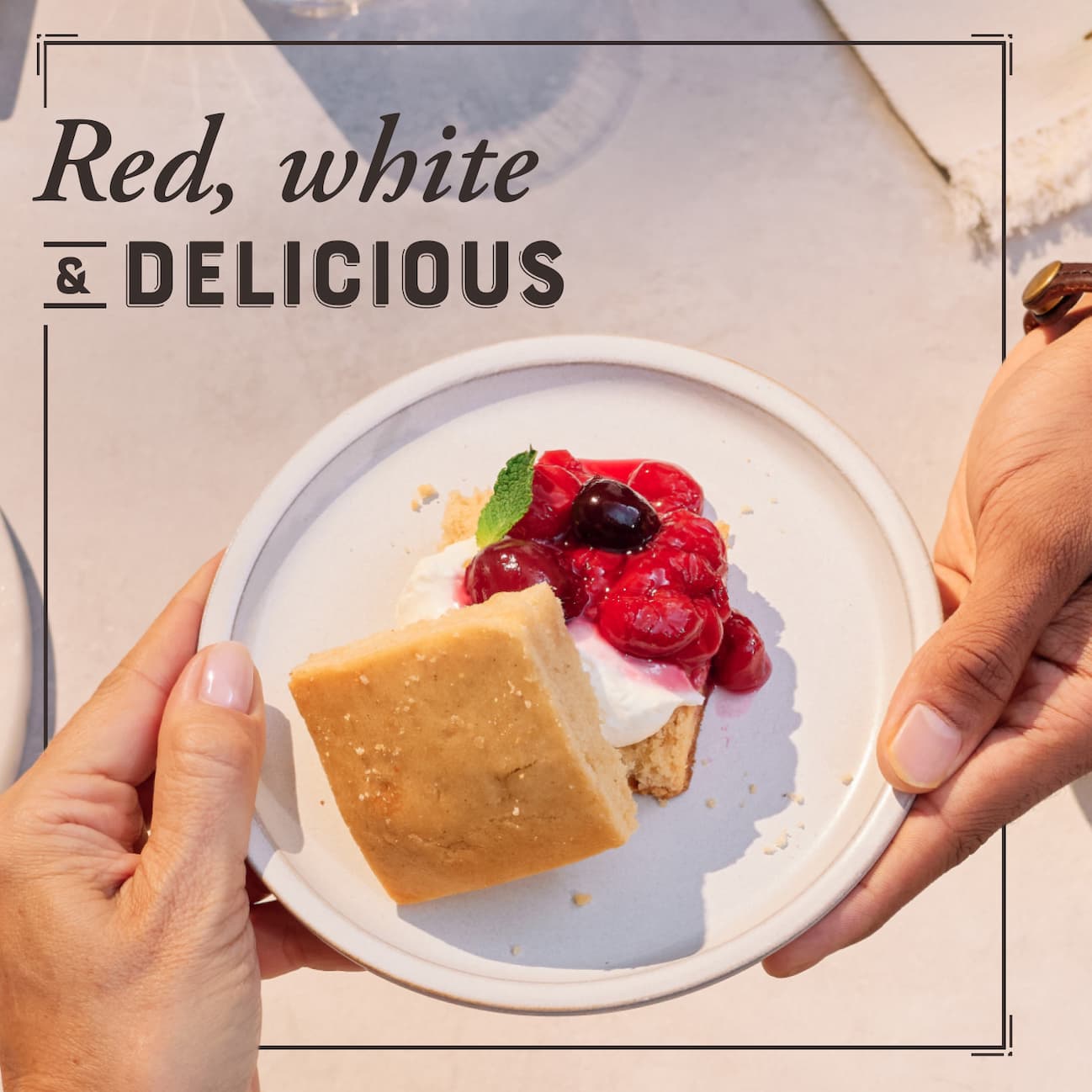 Red, white & delicious. Image of Sour Cherry Shortcake