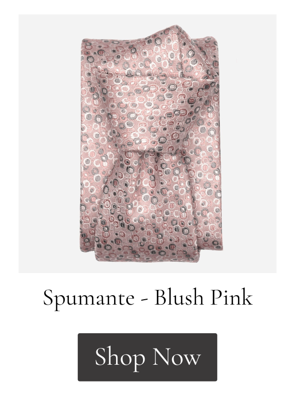 Blush pink and silver bubble pattern tie