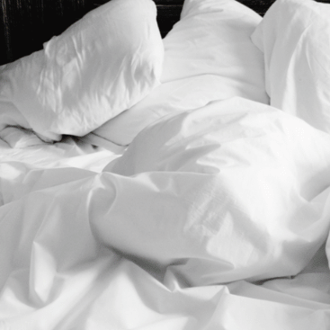Untidy pillow and sheets