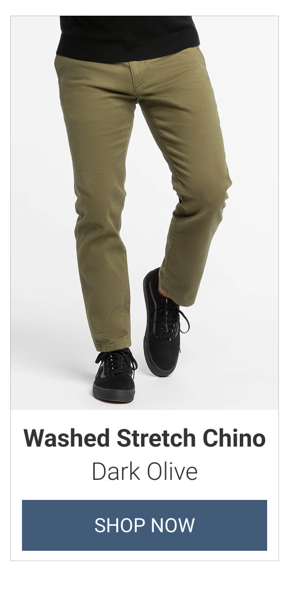 Dark Olive Washed Stretch Chino