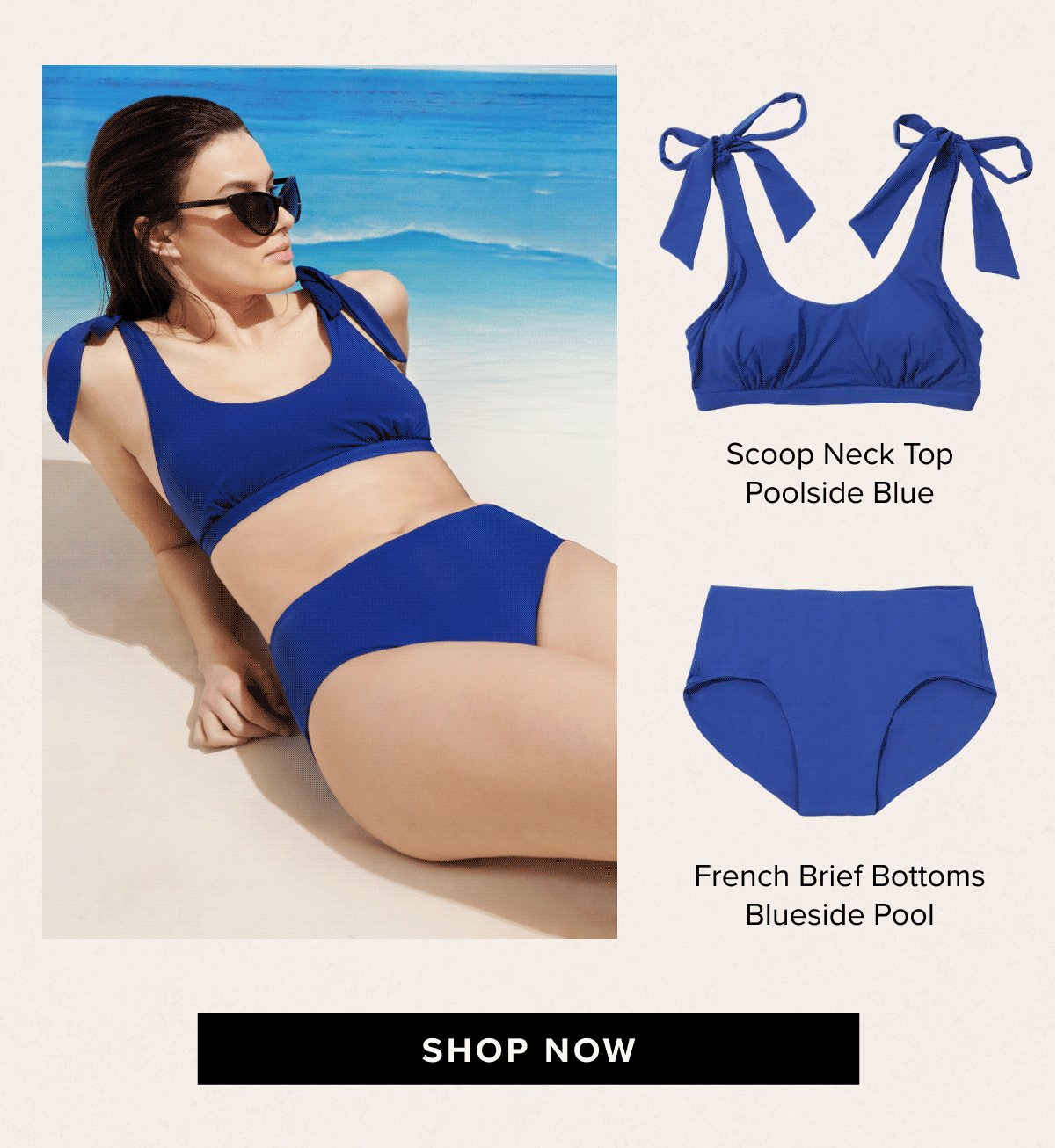 Scoop Neck Top Poolside Blue - Shop Now