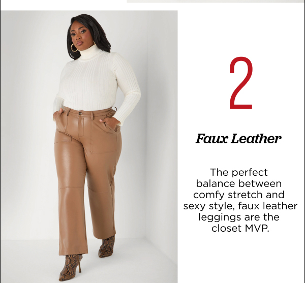 Faux Leather Straight Leg Trousers