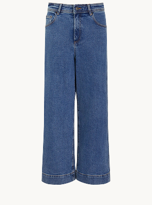 Hallie Regular Crop Wide Leg Jeans Blue