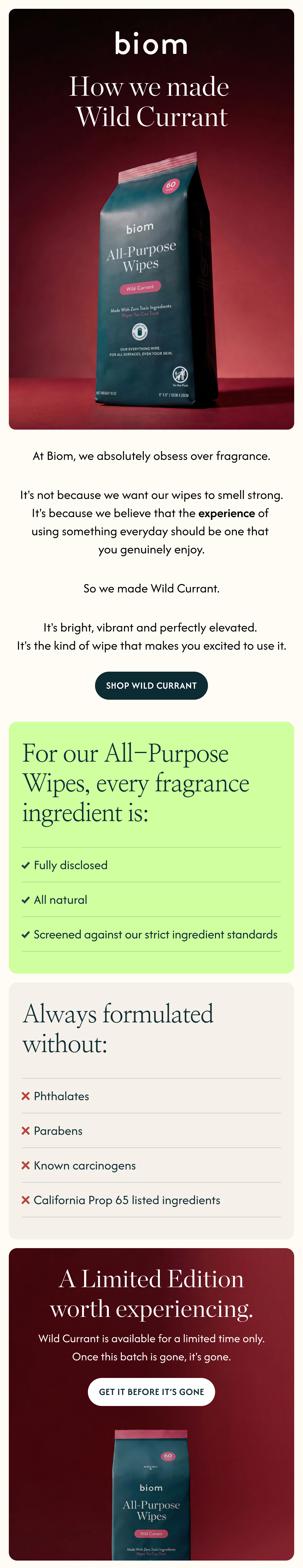 Biom Wild Currant Launch