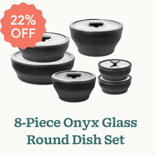 8-Piece Onyx Glass Round Dish Set
