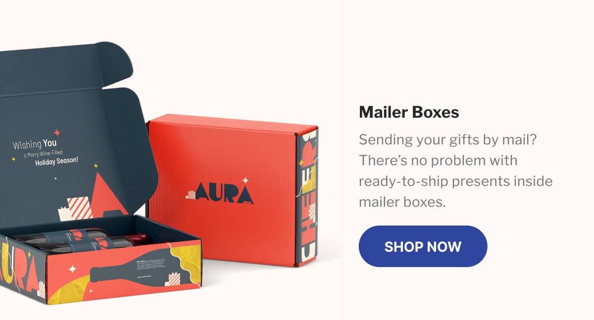 Mailer Boxes | Sending your gifts by mail? There’s no problem with ready-to-ship presents inside mailer boxes.