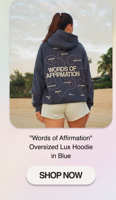 "Words of Affirmation" Oversized Lux Hoodie in Blue