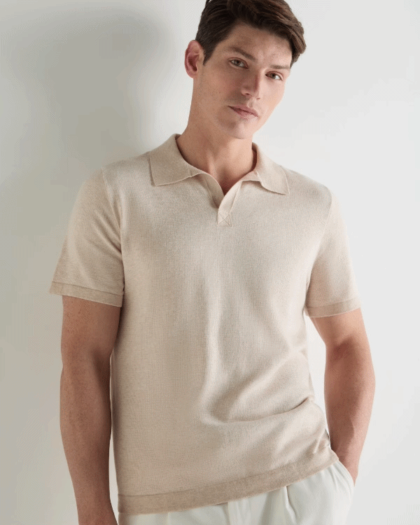 Men's Polo Cotton Cashmere T-Shirt