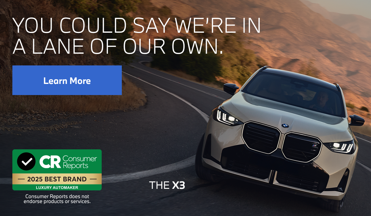 X3 driving on a curved road