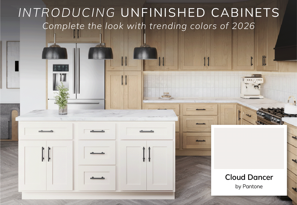 Introducing Unfinished Cabinets: Complete Your Look with Trending Colors of 2026