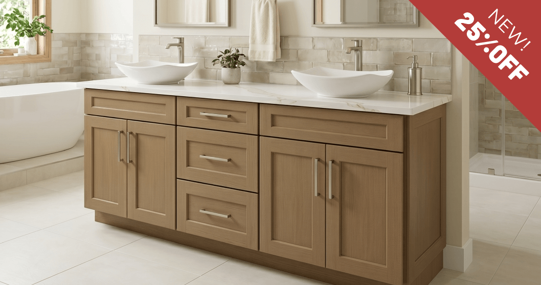 Rift Oak cabinet vanity - 25% off