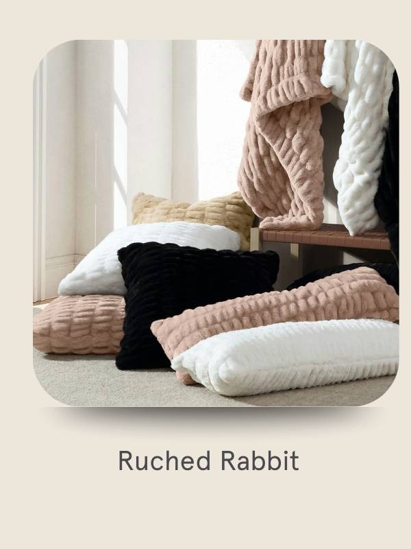 Ruched Rabbit Lumbar Pillow