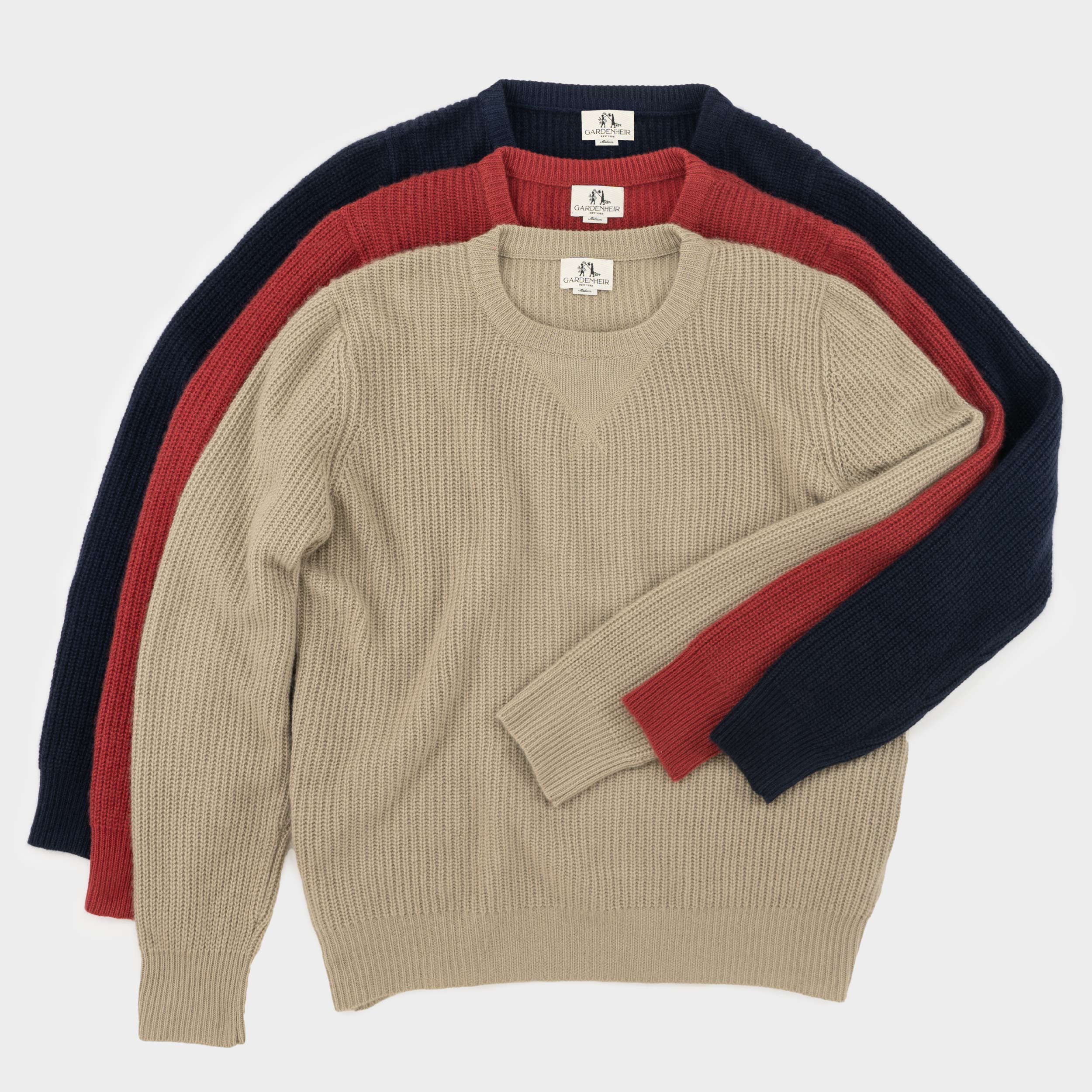 Image of Himalayan Cashmere Shaker Stitch Crewneck Sweater