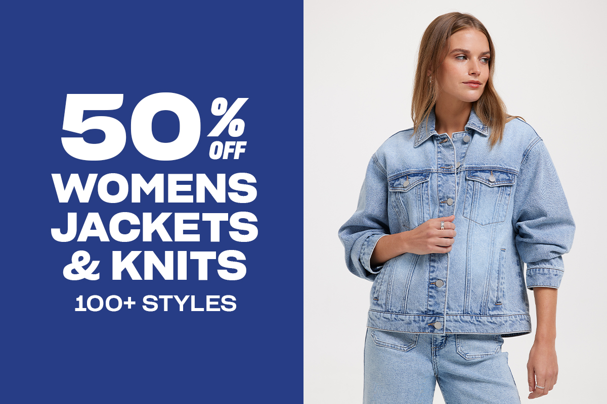 50% off womens knits & jackets