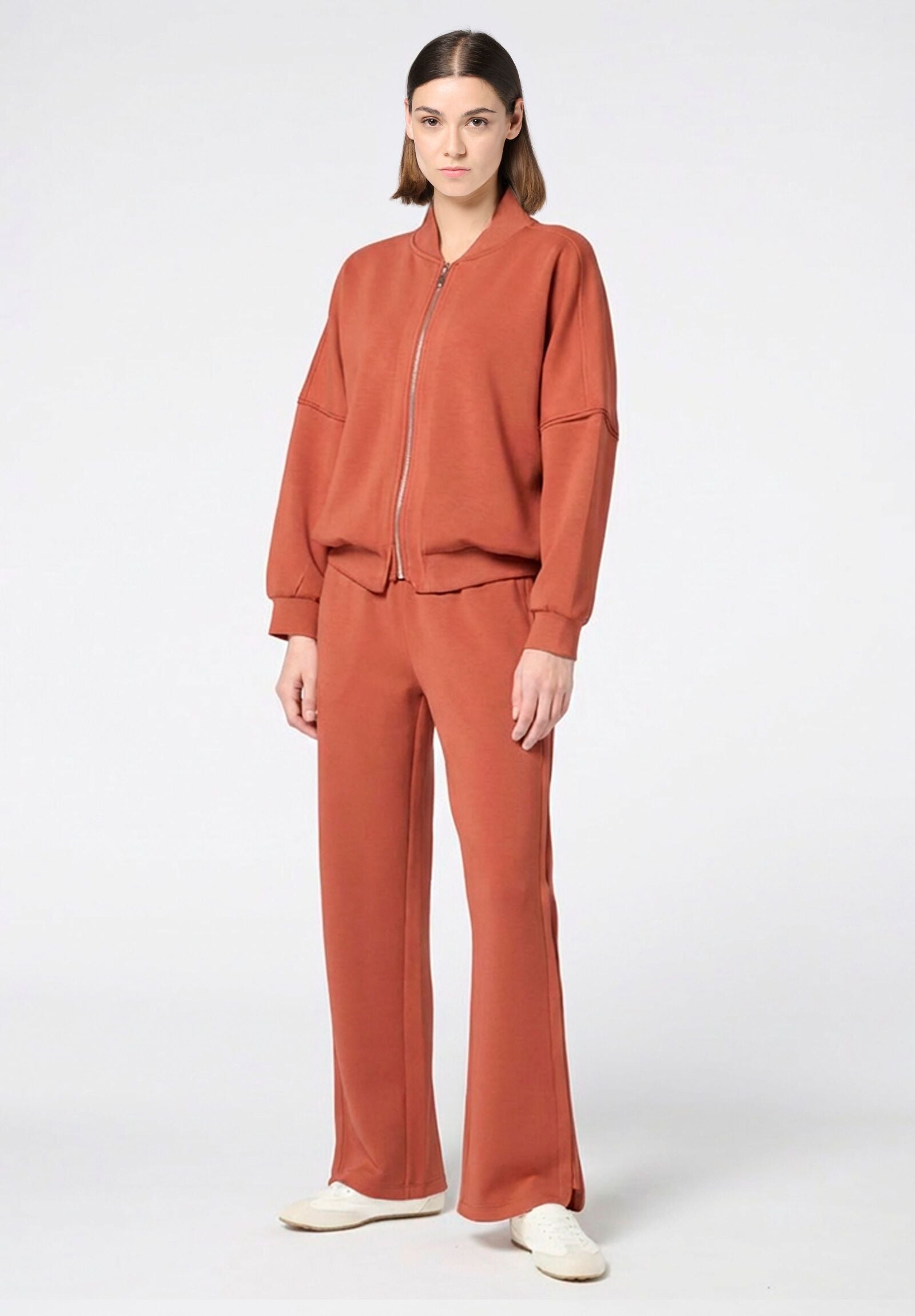 Image of Modal Boarding Pass Technical Fabric Trousers - Terracotta