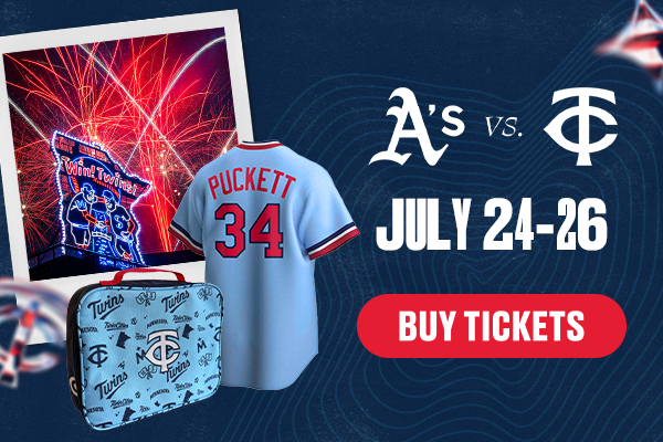 The Twins play the Athletics on July 24-26. Buy Tickets.