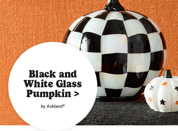 Black and White Glass Pumpkin > by Ashland®