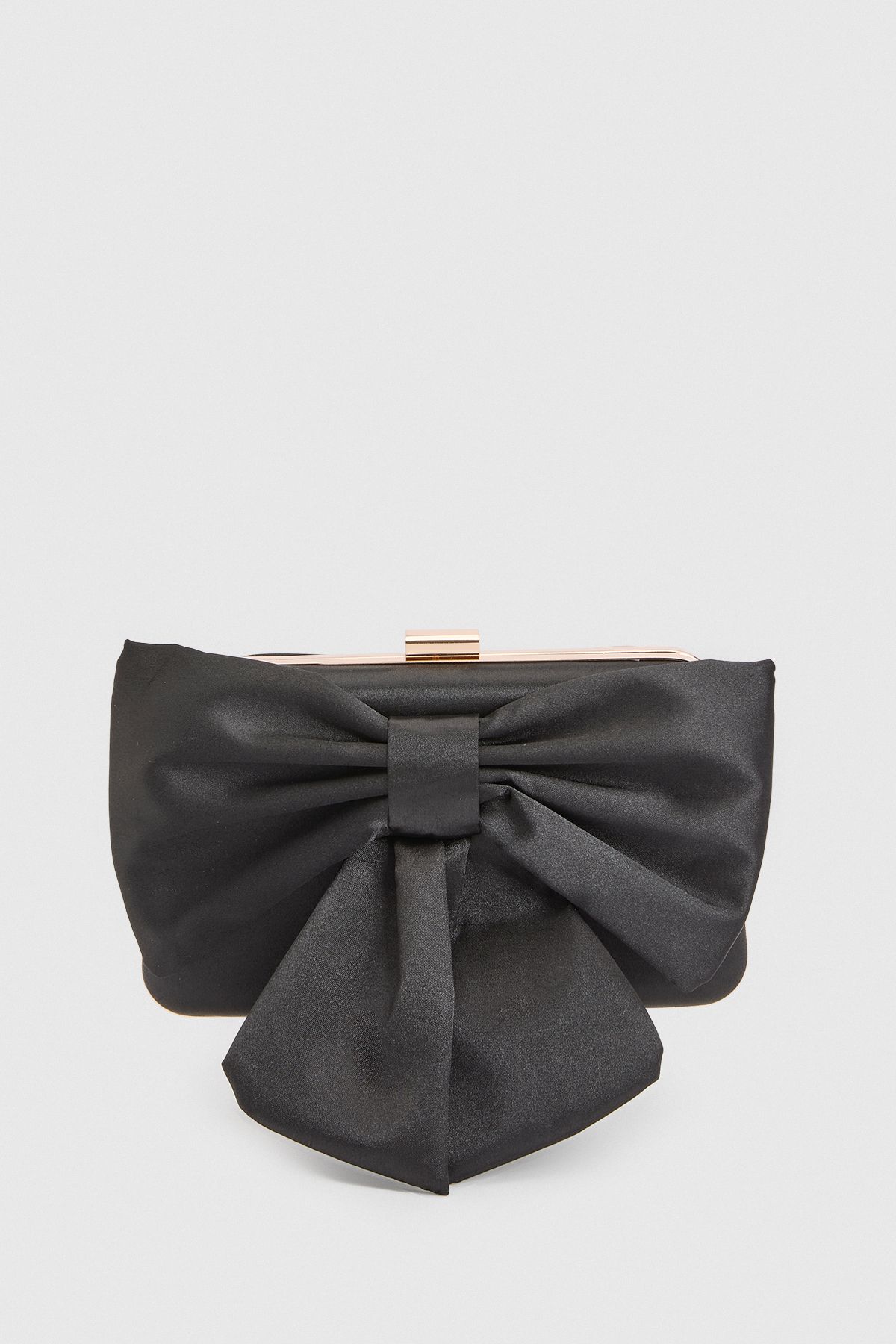 Azalea Satin  Bow Detail Clutch Bag