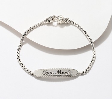 JAI Sterling Silver Love More Worry Less 2.7mm Bracelet