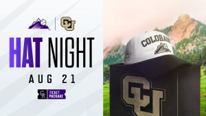 University of Colorado Hat Night, August 21 - Get your CU-themed Rockies cap with special theme ticket package.