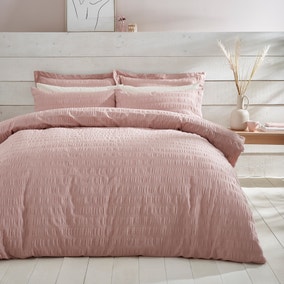 Aria Seersucker 100% Cotton Duvet Cover & Pillowcase Set