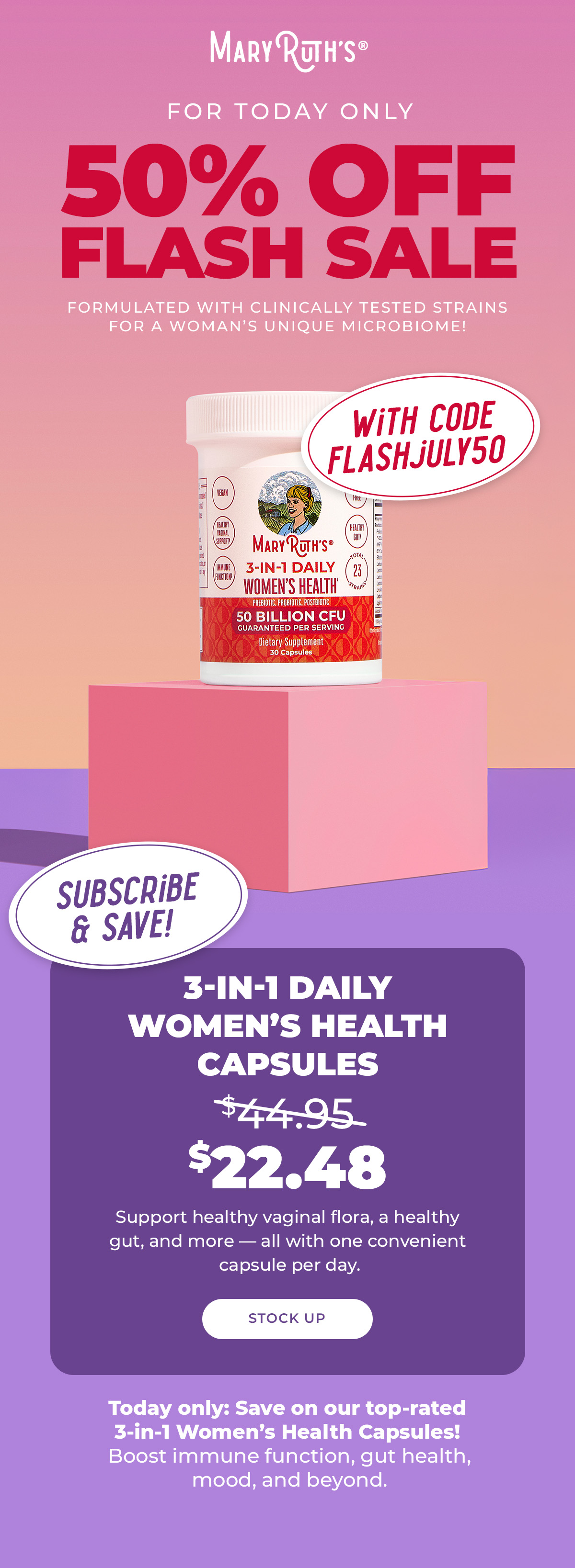 50% OFF Flash Sale. Code FLASHJULY50