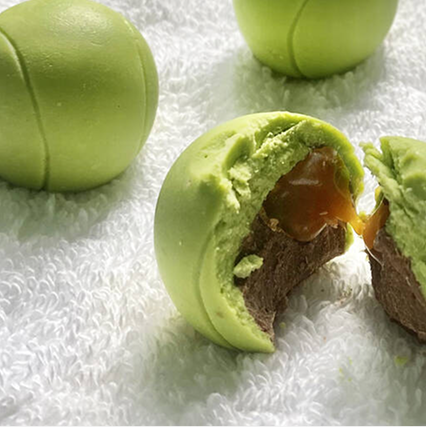 Nine Caramel Filled Chocolate Tennis Balls