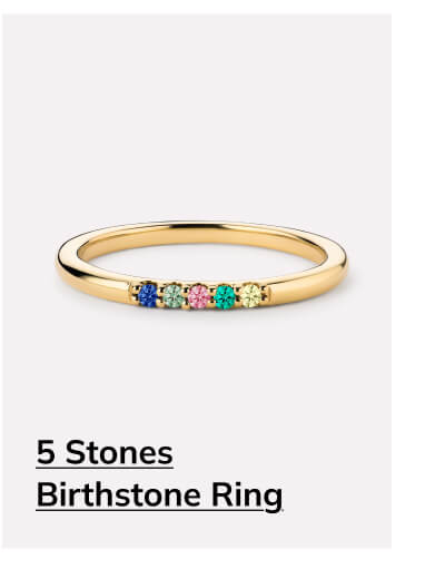 5 stones Birthstone Ring