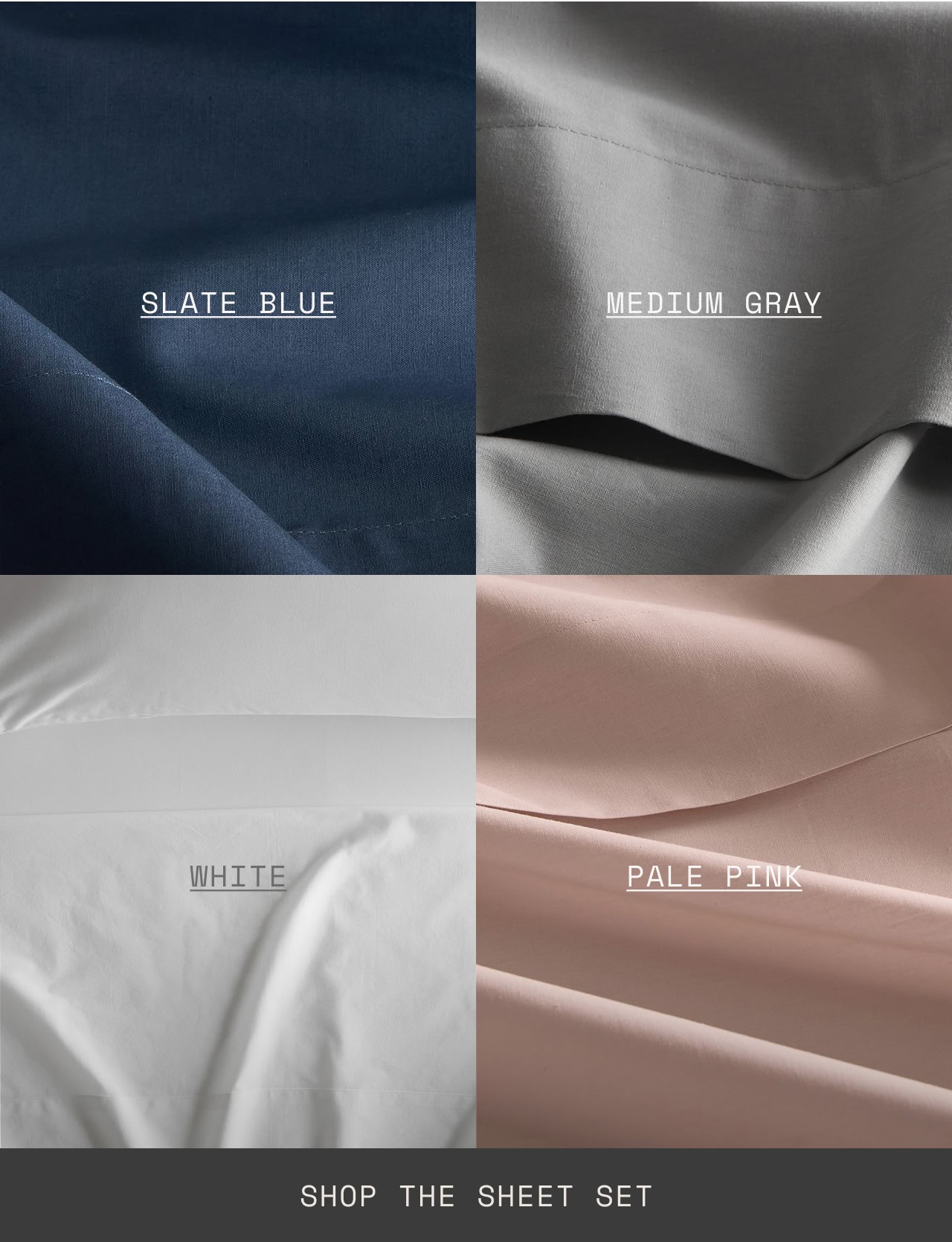 SLATE BLUE, MEDIUM GRAY, WHITE, PLAE PINK