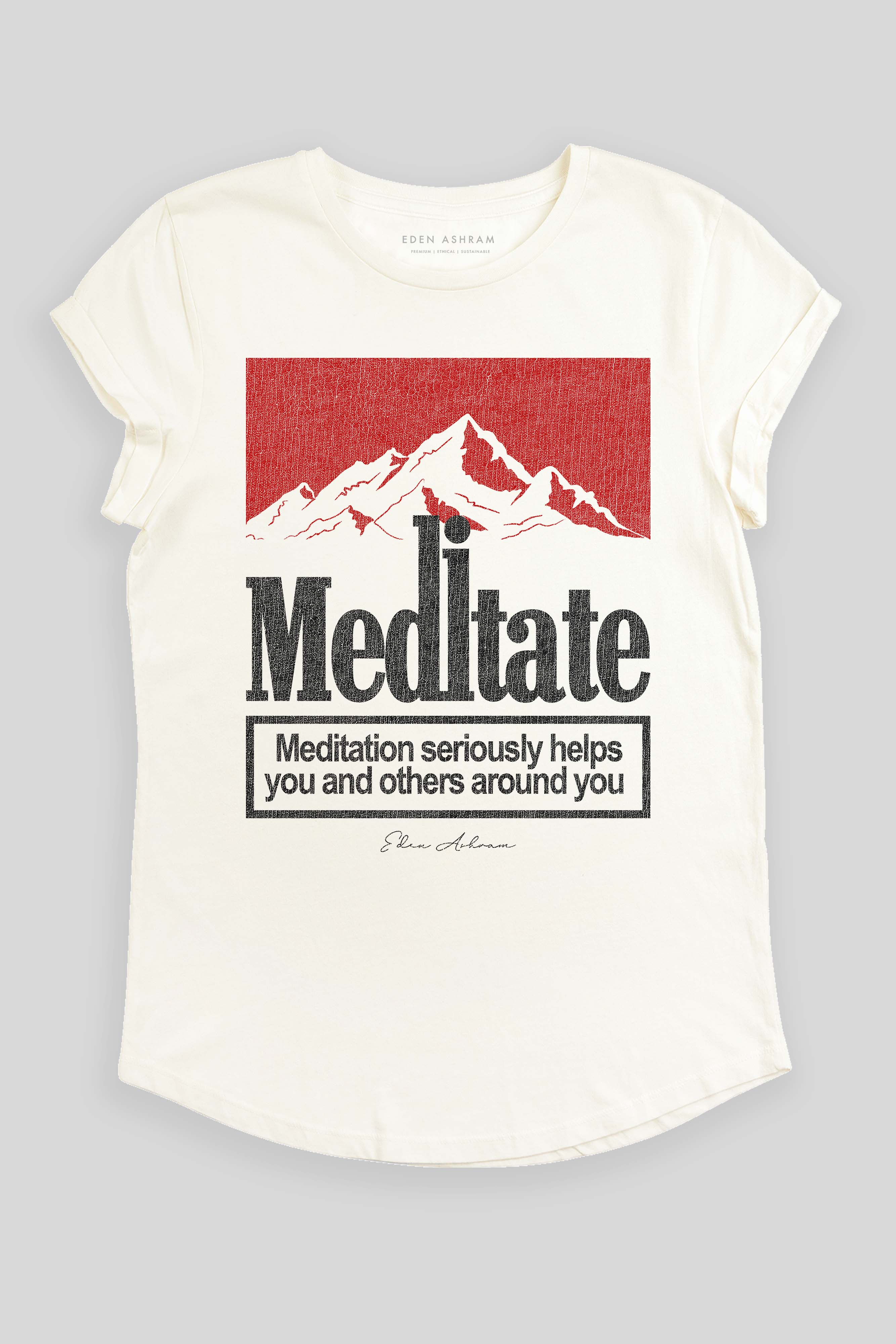 Image of Meditate Premium Rolled Sleeve T-Shirt