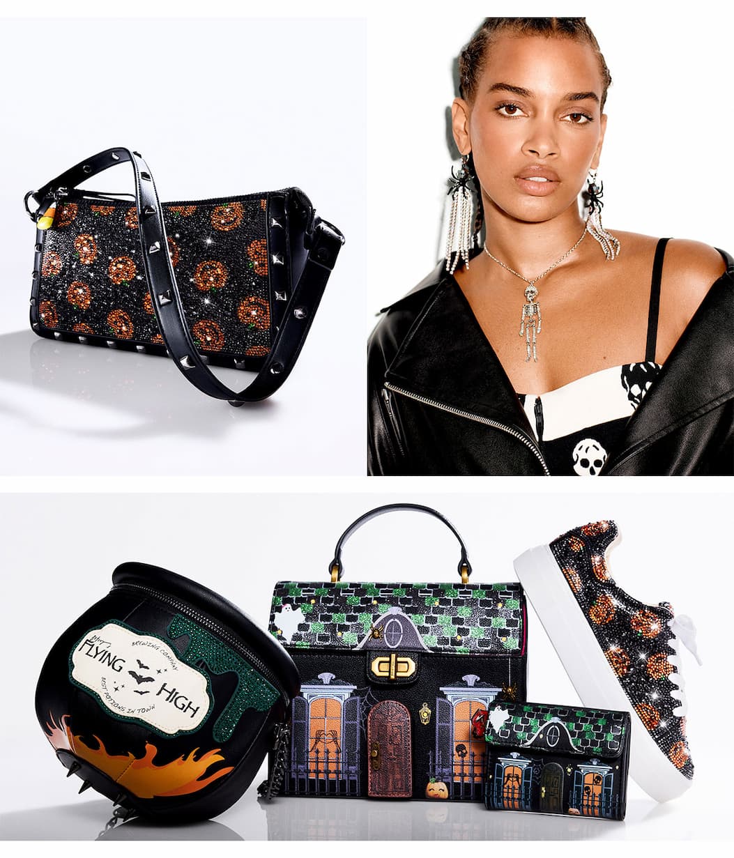 SHASHING SHOULDER BAG, DISCO SPIDER EARRINGS, SKELETON PENDANT NECKLACE, FOREVER HOME COLLECTION, SIDNY, KITSCH FEELIN POPULAR 