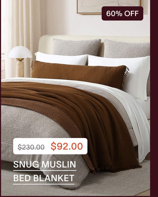 Snug Muslin bed blanket - 60% off