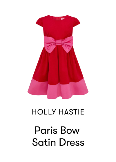 Paris Bow Satin Dress