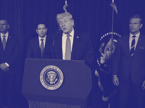 Donald Trump at a podium
