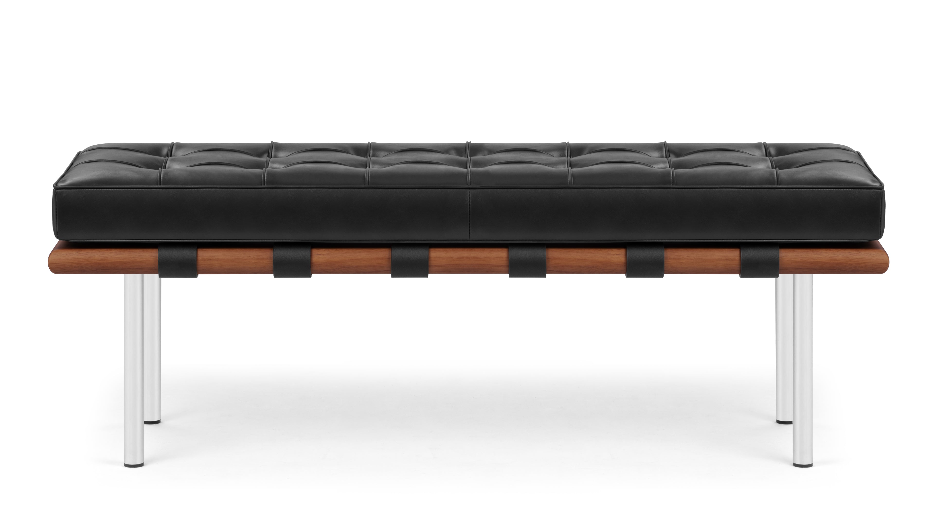 Image of Manhattan - Manhattan Two Seater Bench, Midnight Black Premium Leather